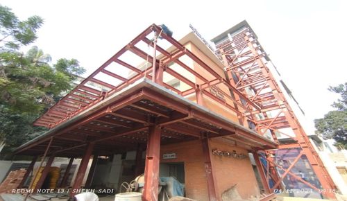 Prime Bank Eye Hospital steel frame construction